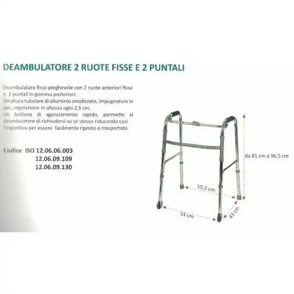 DEAMBULATORE 2 RUOTE/PUNTALI, PB PHARMA