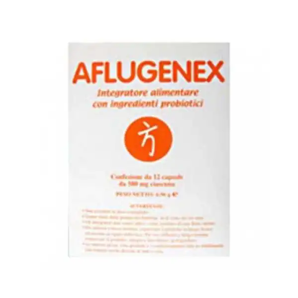AFLUGENEX Integratore Alimentare Fermenti Lattici 12 Capsule, BROMATECH