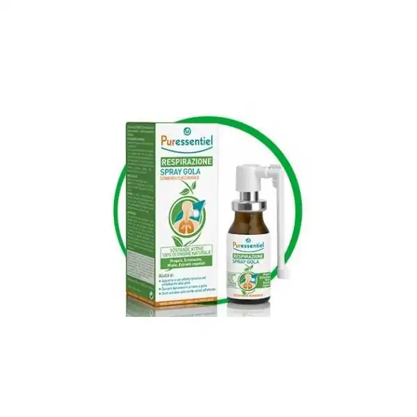 Puressentiel Respirazione SPRAY GOLA 4 Oli Essenziali 15ML, PURESSENTIEL