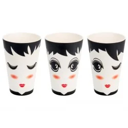 Set 3 Tazze in bamboo 400mL Face. ECO, Woodenway