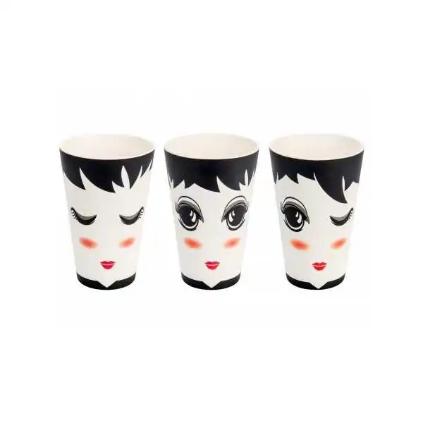Set 3 Tazze in bamboo 400mL Face. ECO, Woodenway