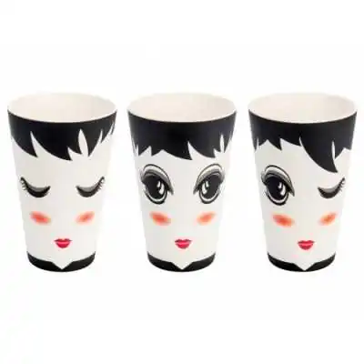 Set 3 Tazze in bamboo 400mL Face. ECO, Woodenway