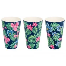 Set 3 Tazze in bamboo 400mL Tropical. ECO, Woodenway