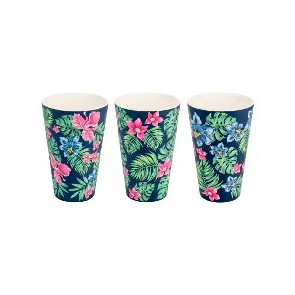 Set 3 Tazze in bamboo 400mL Tropical. ECO, Woodenway