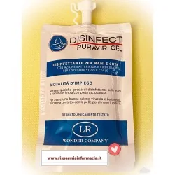 LR DISINFECT PURAVIR GEL 50ml Alcol Etilico 80% bustina richiudibile, LR Wonder Company