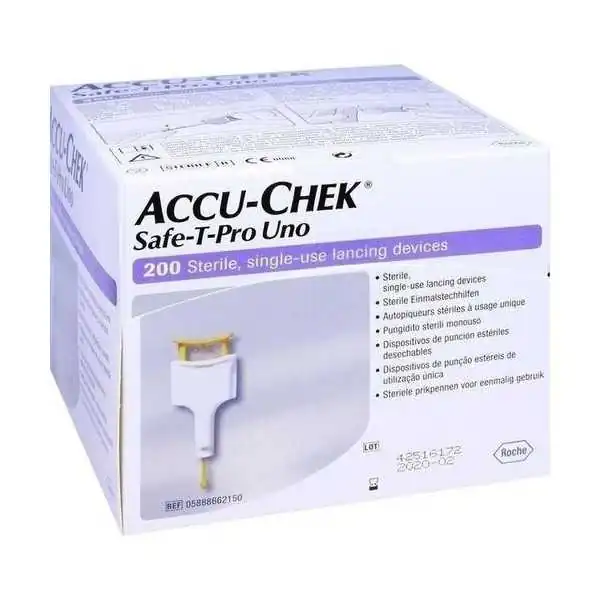 Accu-Chek Safe T-PRO Uno 200 Pezzi, ROCHE DIABETES CARE ITALY SpA