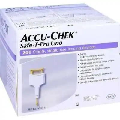 Accu-Chek Safe T-PRO Uno 200 Pezzi, ROCHE DIABETES CARE ITALY SpA