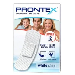 Cerotto PRONTEX WHITE STRIPS Grandi12 Pezzi, SAFETY SpA