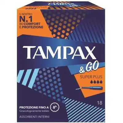 TAMPAX &amp;GO SUPER PLUS 18 pezzi Assorbenti interni, FATER SpA