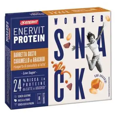 Enervit Protein Snack Caramello e Arachidi 8 Barrette da 30 g | Farma di Fiducia
