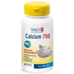 LONGLIFE Calcium 750MG 60 Tavolette  |  Risparmia in Farmacia