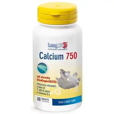 LONGLIFE Calcium 750MG 60 Tavolette  |  Risparmia in Farmacia
