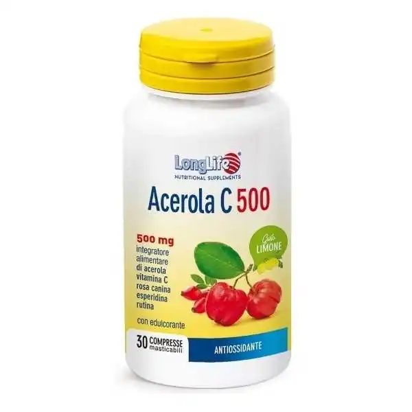 LONGLIFE ACEROLA Vitamina C500 Aroma LIMONE, PHOENIX Srl - LONGLIFE