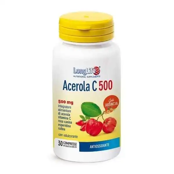 LONGLIFE ACEROLA Vitamina C500 Aroma ARANCIA, PHOENIX Srl - LONGLIFE