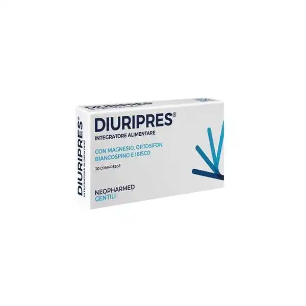DIURIPRES 30  Compresse Magnesio Ibisco Biancospino per regolazione Naturale della Pressione, NEOPHARMED GENTILI SpA