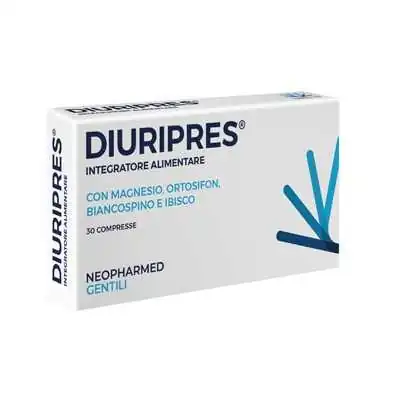 DIURIPRES 30  Compresse Magnesio Ibisco Biancospino per regolazione Naturale della Pressione, NEOPHARMED GENTILI SpA