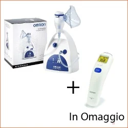 Omron Aerosol A3 Complete + Termometro Infrarossi e Doccia Nasale, Corman