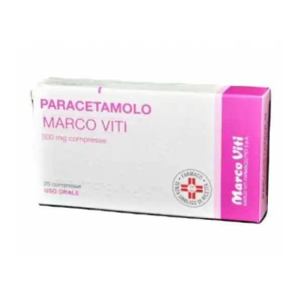 PARACETAMOLO MARCO VITI 20 COMPRESSE 500mg, MARCO VITI SPA