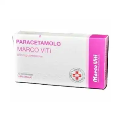 PARACETAMOLO MARCO VITI 20 COMPRESSE 500mg, MARCO VITI SPA