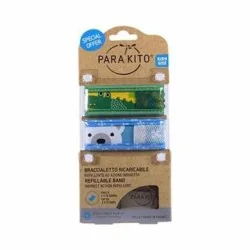 PARA'KITO KID'S Doppio Braccialetto Antizanzara Ricaricabile Bambini, 