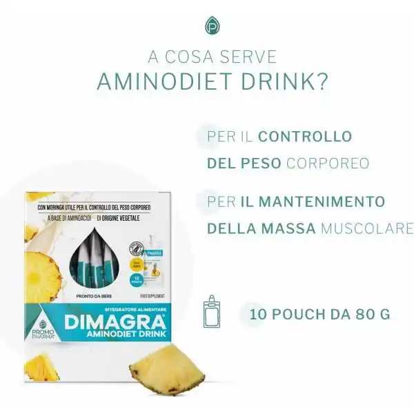 DIMAGRA AminoDiet Drink Ananas 10 pouch da 80g | Risparmia in Farmacia