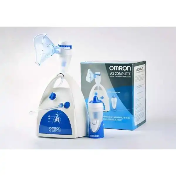 Omron Aerosol A3 Complete + Termometro Infrarossi e Doccia Nasale, Corman