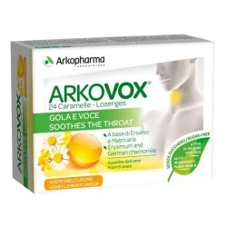 ARKOVOX MIELE/LIMONE 24 Caramelle Con Erisimo per proteggere le corde vocali, ARKOFARM Srl