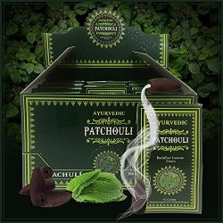 Ayurvedic Patchouli 10 coni Backflow Incense | Risparmia in Farmacia