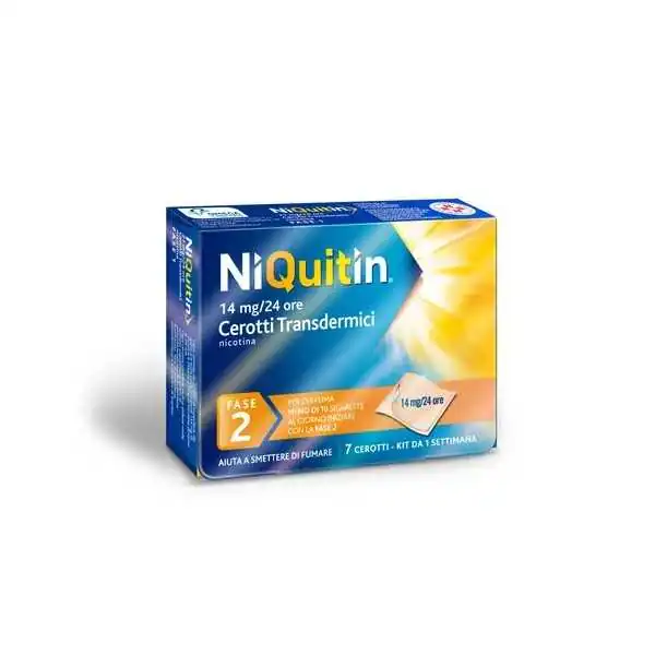 NiQuitin Fase 2 14mg/24H 7 Cerotti Trasdermici | Risparmia in Farmacia