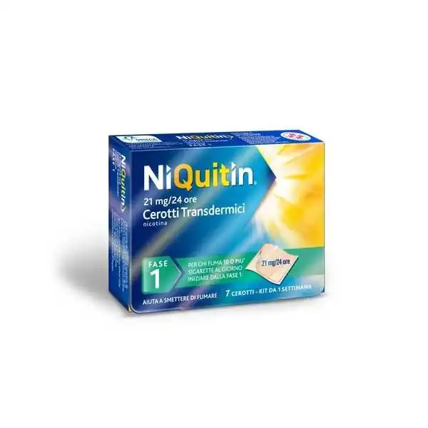 NiQuitin Fase 1 21mg/24H 7 Cerotti Trasdermici | Risparmia in Farmacia
