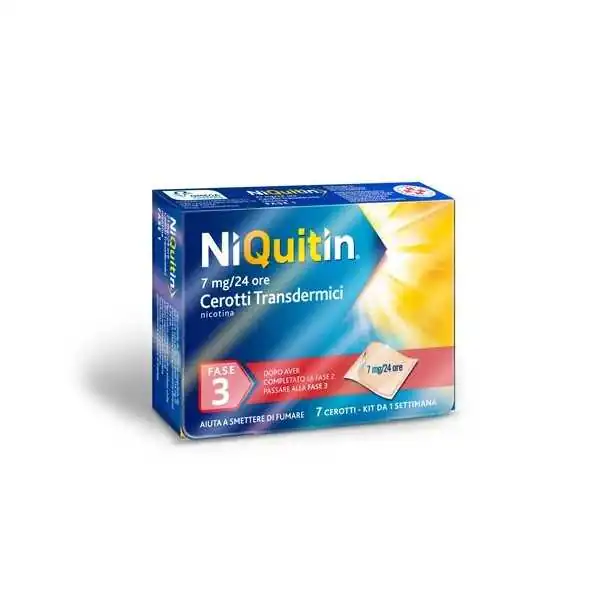 NiQuitin Fase 3 7mg/24H 7 Cerotti Trasdermici | Risparmia in Farmacia