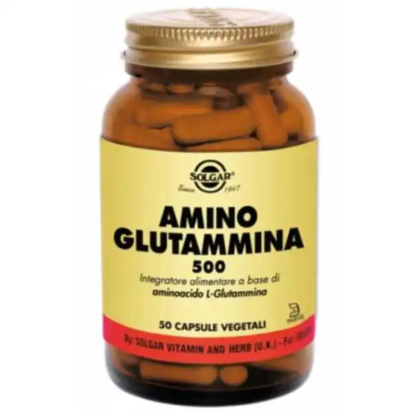 SOLGAR AMINO GLUTAMMINA 500 50 CAPSULE VEGETALI, Solgar
