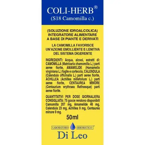 Di Leo Coli-Herb S18 Camomilla 50 ml | Farma di Fiducia