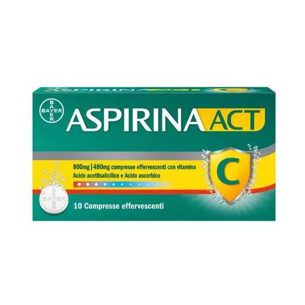 ASPIRINAACT*10CPR EFFERVESCENT 800+480MG