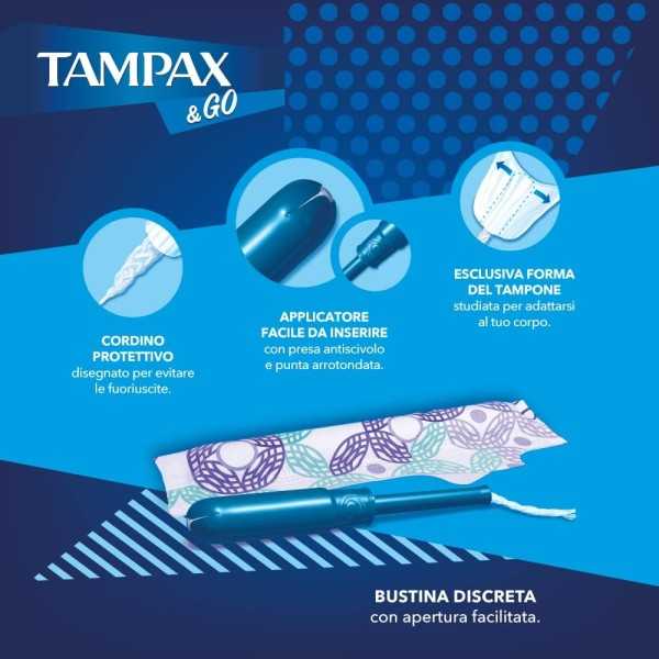 Tampax & Go - Super - 8 Assorbenti Interni