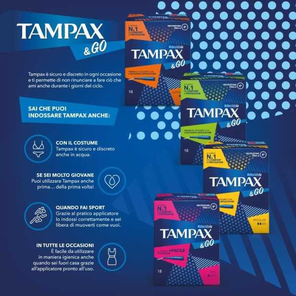 Tampax & Go - Super - 8 Assorbenti Interni