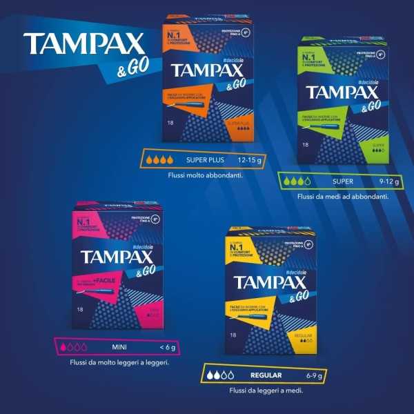 Tampax & Go - Super - 8 Assorbenti Interni