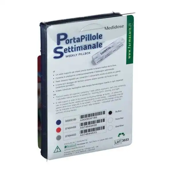 PORTAPILLOLE SETTIMANALE MEDIDOS, FARMACARE