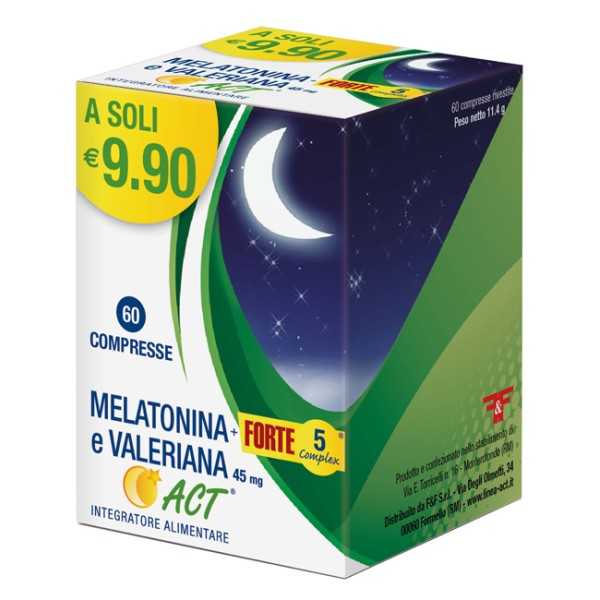 Melatonina+ Forte e Valeriana 60 cpr | Farma di Fiducia