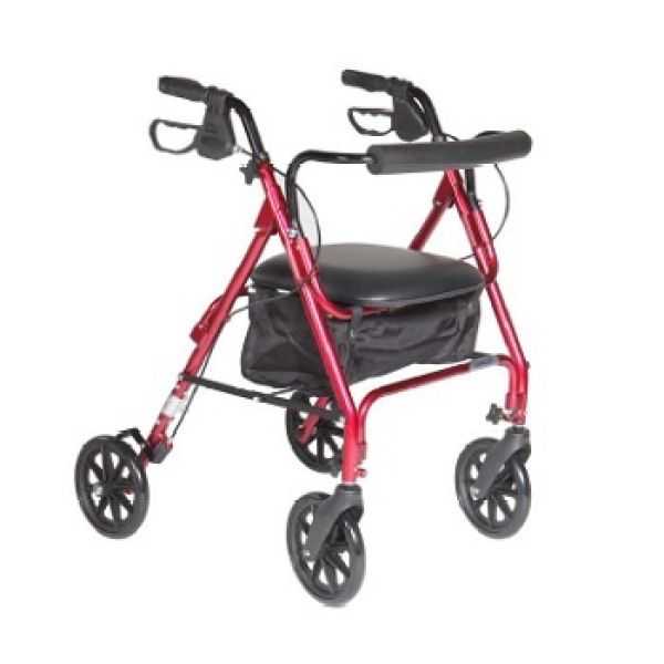 DEAMBULATORE DELUXE 4 RUOTE FRENO SEDILE