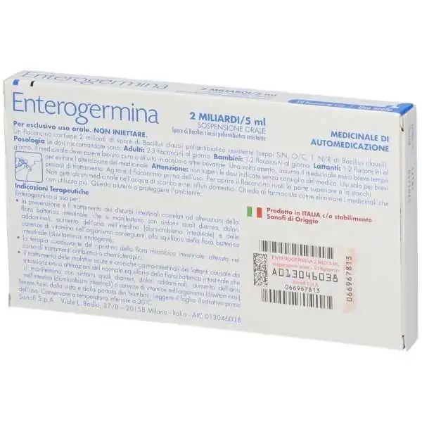 Sanofi - Enterogermina 2 Miliardi/5ml - 10 Flaconcini da 5ml