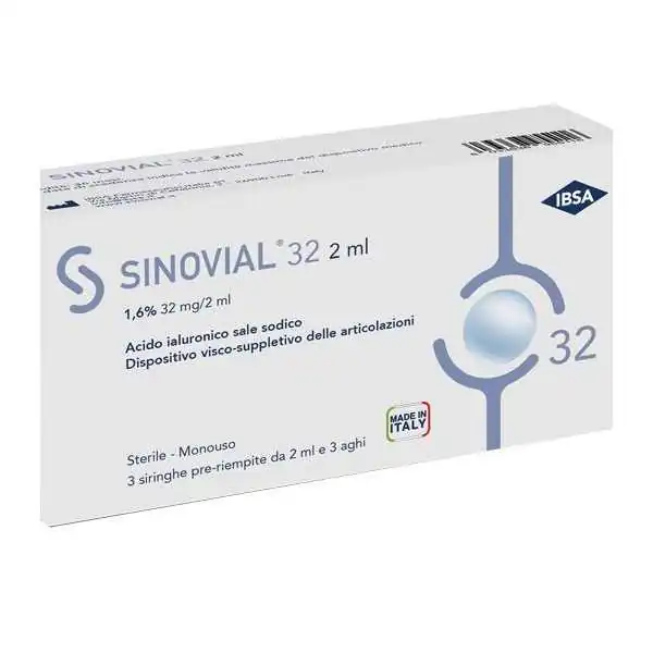n.2 SINOVIAL FORTE SOLUZIONE SIR 1,6% 3 SIRINGHE 32mg/2ml, IBSA Farmaceutici Italia