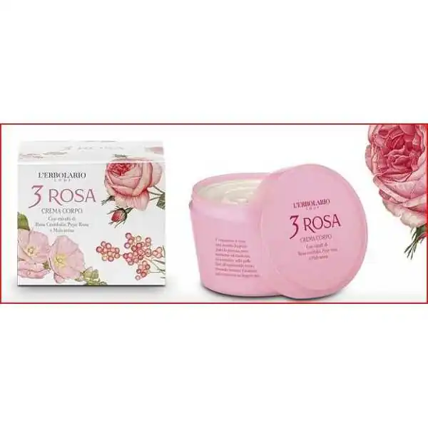 ERBOLARIO 3 Rosa Crema per il corpo 200 ML, L'ERBOLARIO