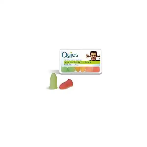 QUIES TAPPI AURICOLARI SCHIUMA 3 PAIA COLORATE, Planet Pharma