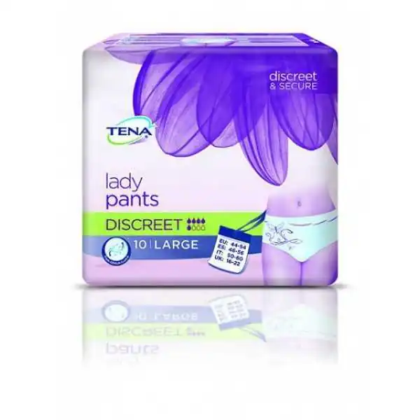 TENA LADY PANTS DISCREET 10 LARGE, TENA