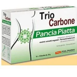 TRIO CARBONE PANCIA PIATTA 10+10 BUSTE DA 2G, Pool Pharma