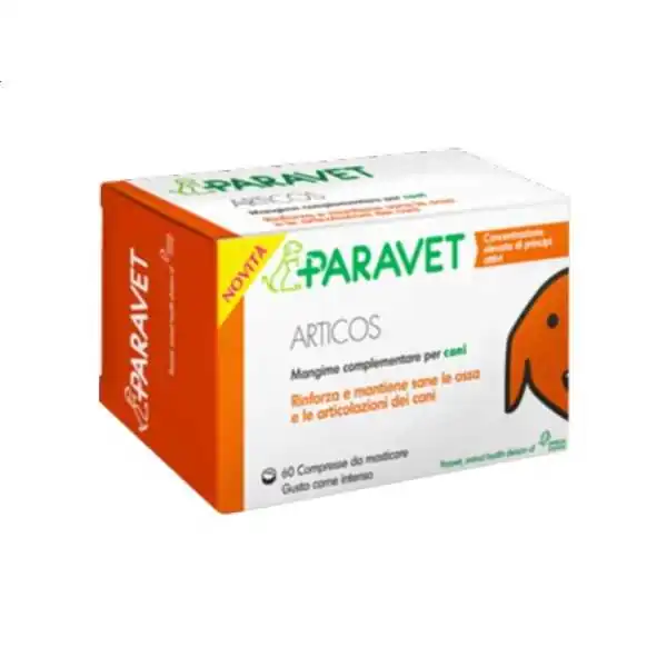 PARAVET ARTICOS Cani 60 COMPRESSE MASTICABILI APPETIBILI GUSTO CARNE, PARAVET