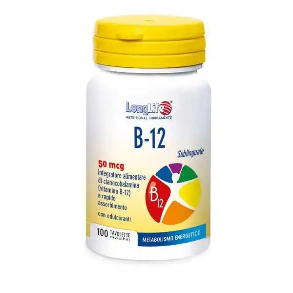 LONGLIFE B12 50 MCG SUBLINGUALE 100CPR OROSOLUBILI, LONGLIFE