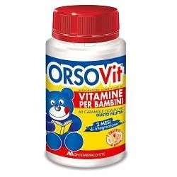 ORSOVIT VITAMINE PER BAMBINI 60 CARAMELLE GOMMOSE GUSTO FRUTTA, Montefarmaco