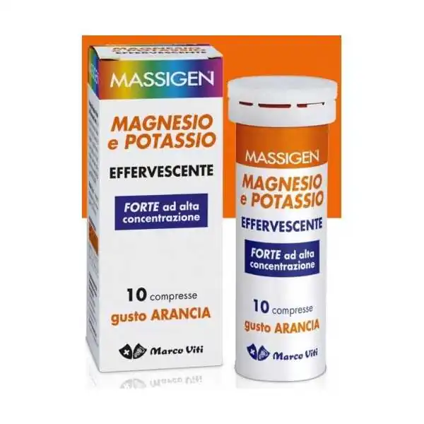 Massigen Magnesio e Potassio 10 Compresse Effervescenti Forte, MARCO VITI SPA